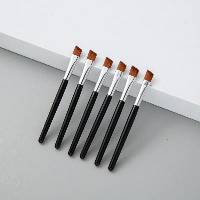 Mini Eyebrow Brush and Eyeliner Brush with Black Handle