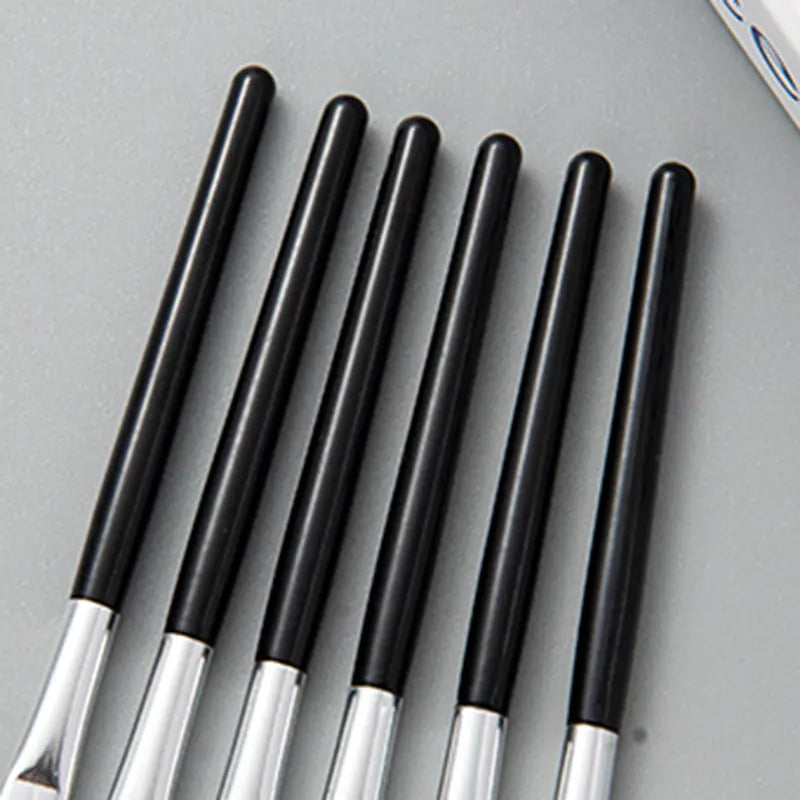 Mini Eyebrow Brush and Eyeliner Brush with Black Handle