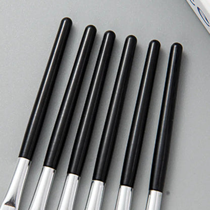 Mini Eyebrow Brush and Eyeliner Brush with Black Handle