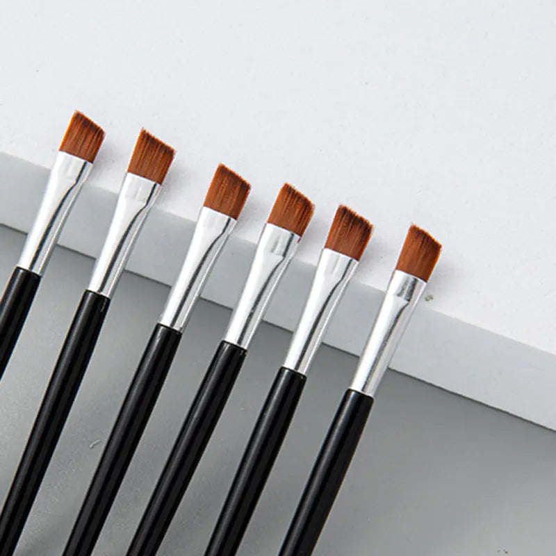 Mini Eyebrow Brush and Eyeliner Brush with Black Handle